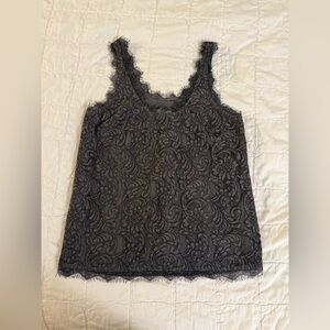Joie Charcoal Brinx Lace Tank top